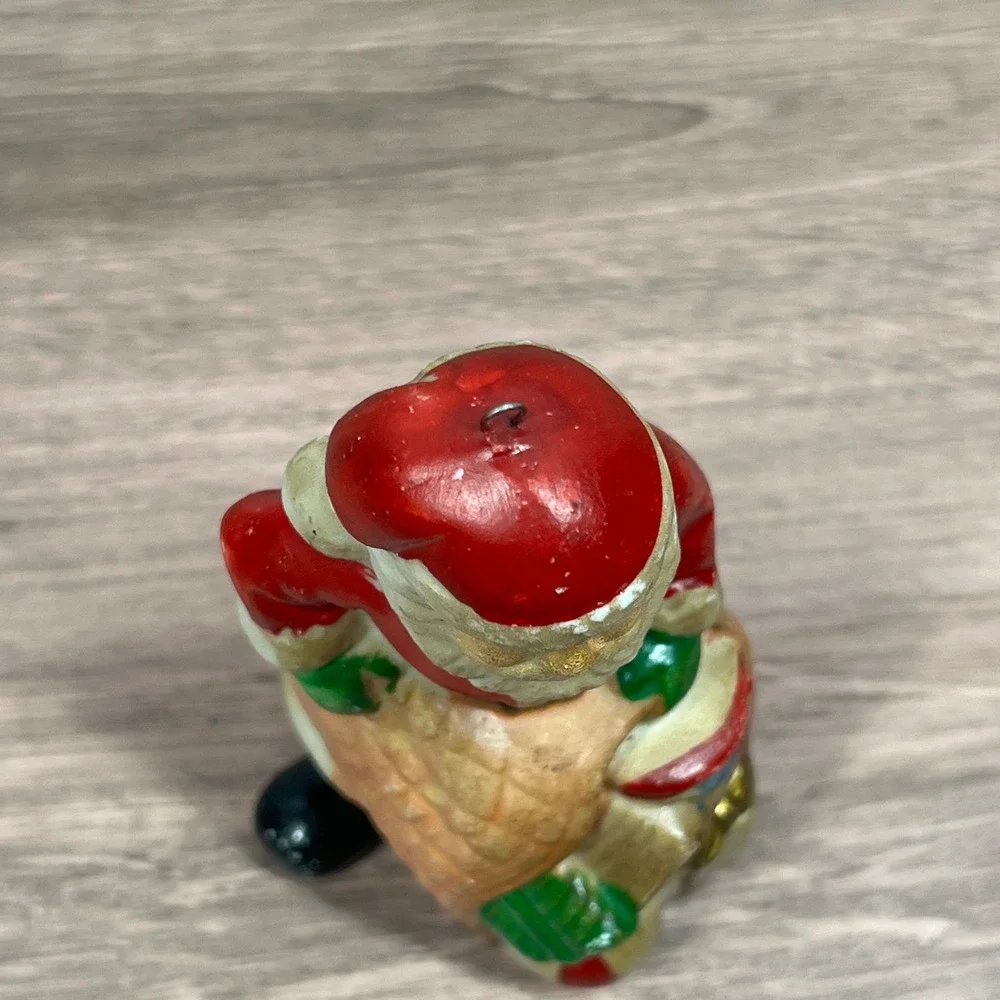 Vintage R.O.C Santa Claus Figurine Set 3 Ceramic Christmas Ornaments Taiwan